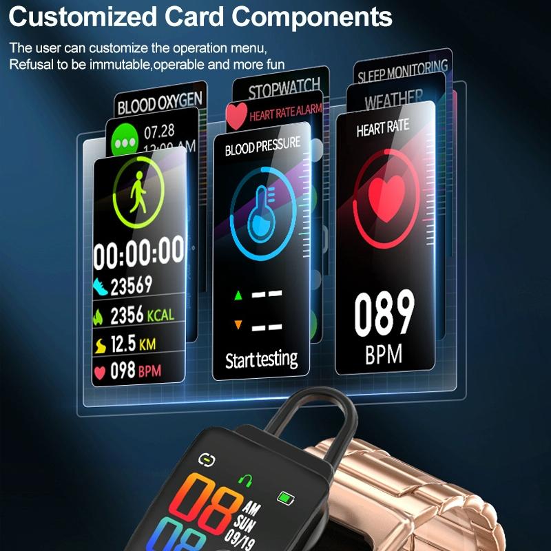 1.14 Inch Silicone Band Earphone Detachable Life Waterproof Smart Watch Support Bluetooth Call - Black