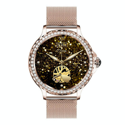 1.3 Inch Ip68 Waterproof Colour Screen Smart Watch Support Heart Rate / Blood Pressure / Blood Oxygen Monitoring - Gold