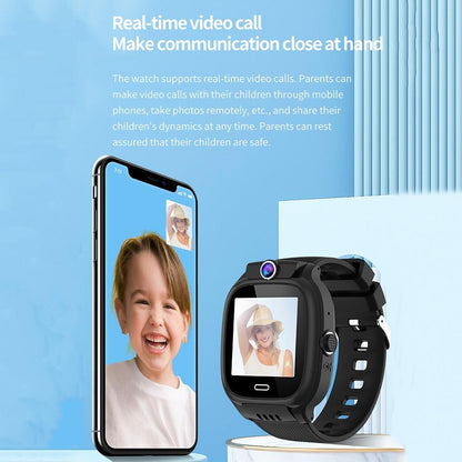 1.44 Inch 4G Video Call Waterproof Smart Children Phone Watch With Sos Function - Black