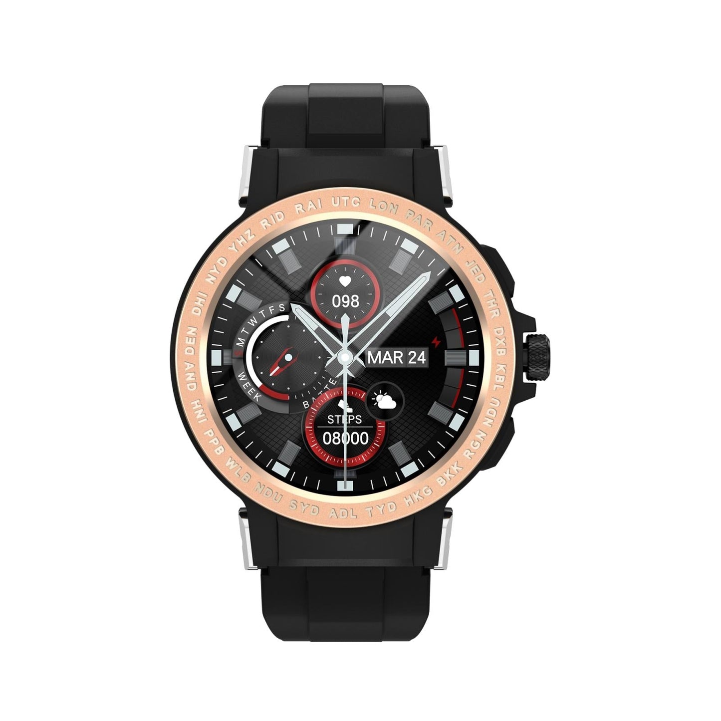 Waterproof Smart Watch With Colour Screen - Ip68 - Black