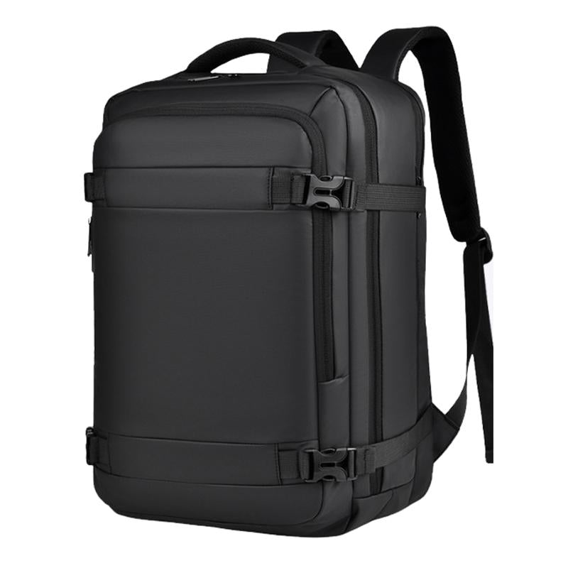 Expandable Double Shoulder Backpack For Business Or Casual Use - Black