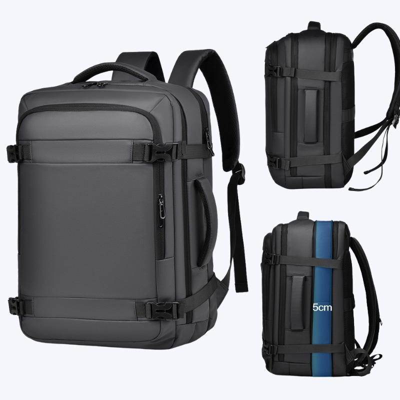 Expandable Double Shoulder Backpack For Business Or Casual Use - Black