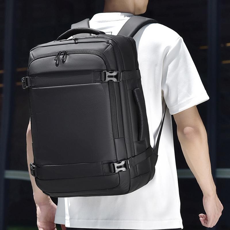 Expandable Double Shoulder Backpack For Business Or Casual Use - Black