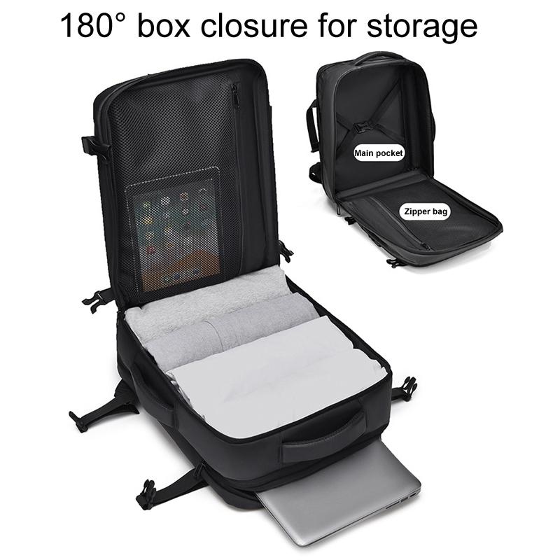 Expandable Double Shoulder Backpack For Business Or Casual Use - Black