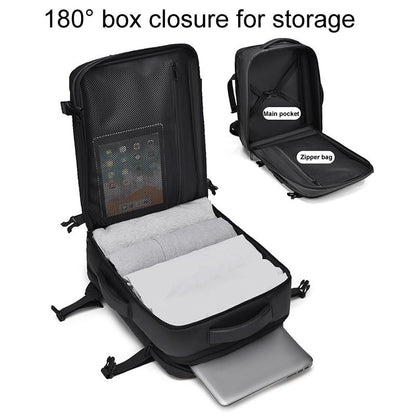 Expandable Double Shoulder Backpack For Business Or Casual Use - Black