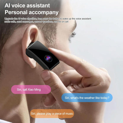 1.5 Inch Silicone Band Earphone Detachable Ip68 Waterproof Smart Watch Support Bluetooth Call - Black