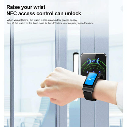 1.5 Inch Silicone Band Earphone Detachable Ip68 Waterproof Smart Watch Support Bluetooth Call - Black