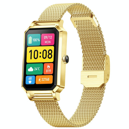 1.13 Inch Women's Smart Watch With Colour Screen & Health Tracking - Gold