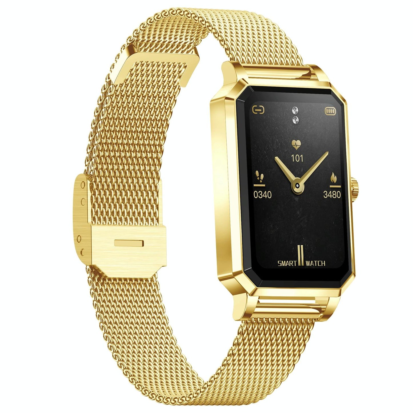 1.13 Inch Women's Smart Watch With Colour Screen & Health Tracking - Gold