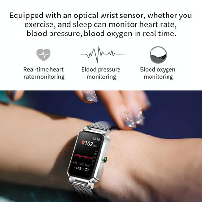 1.13 Inch Women's Smart Watch With Colour Screen & Health Tracking - Gold