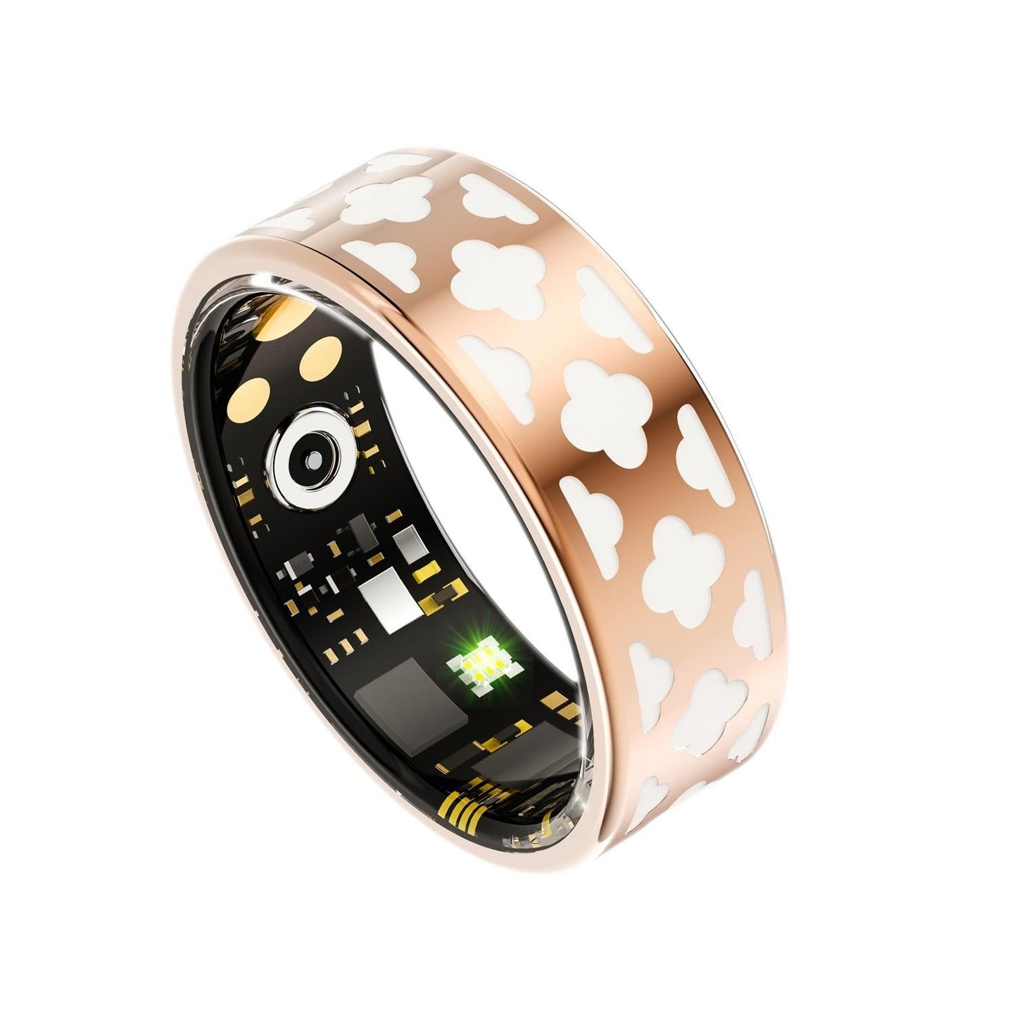 Smart Ring With Heart Rate Blood Oxygen Sleep Monitoring - Rose Gold Size 9