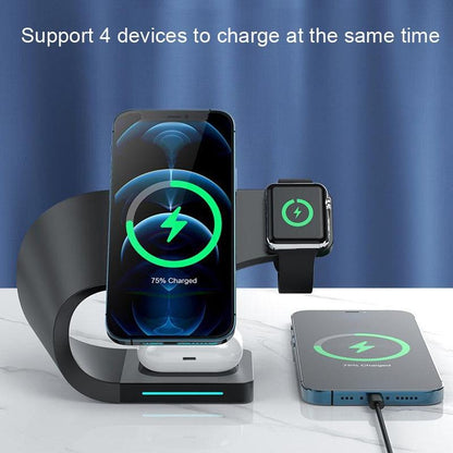 4 In 1 Wireless Charger For Phone Watch Airpods - Black - Factory Direct Shop
