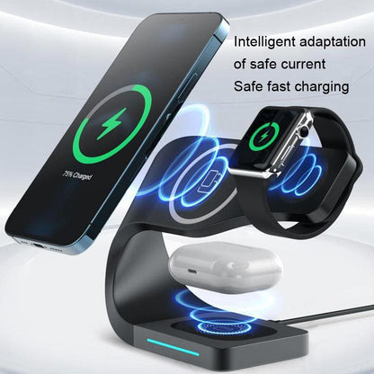 4 In 1 Wireless Charger For Phone Watch Airpods - Black - Factory Direct Shop