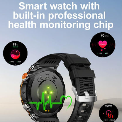 Waterproof Smart Watch With Flashlight Banknote Detector And Compass - Camo - Blue