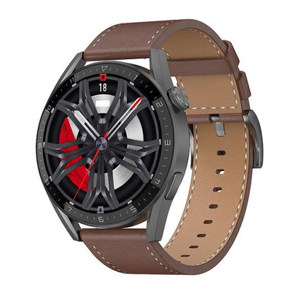 Smart Leather Watch With Colour Screen - Black
