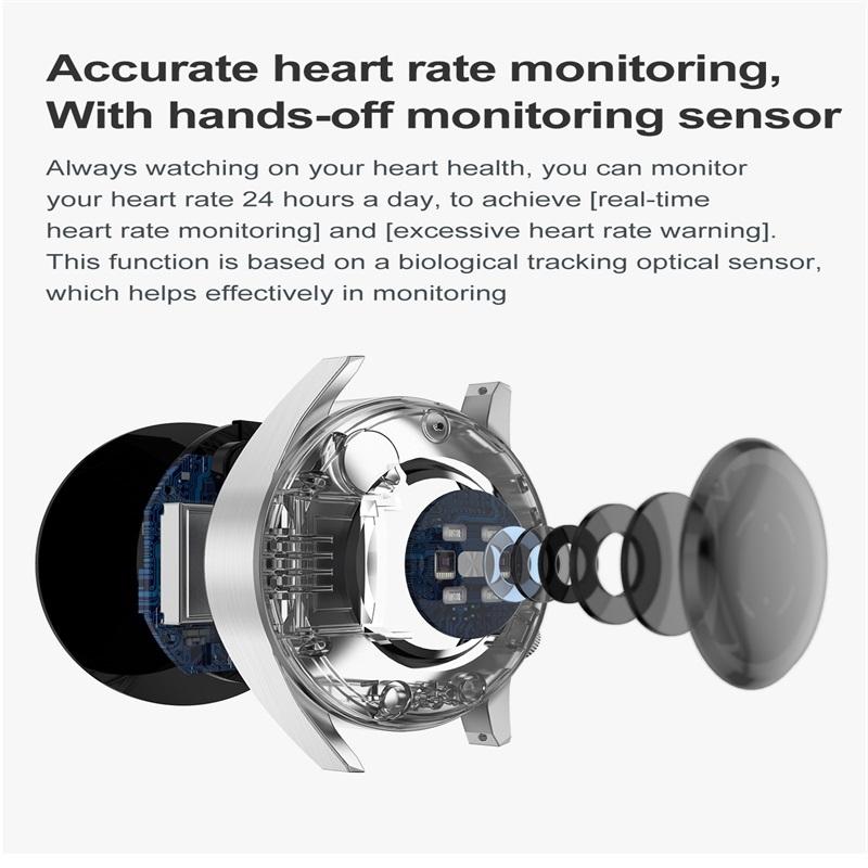 Smart Leather Watch With Colour Screen - Black