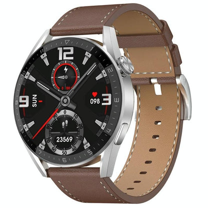 Smart Leather Watch With Colour Screen - Black