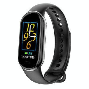 Waterproof Smart Watch With Heart Bp Oxygen And Sugar Monitoring - Ip68 - Black