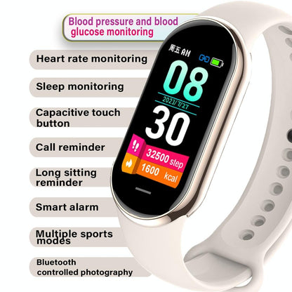 Waterproof Smart Watch With Heart Bp Oxygen And Sugar Monitoring - Ip68 - Black