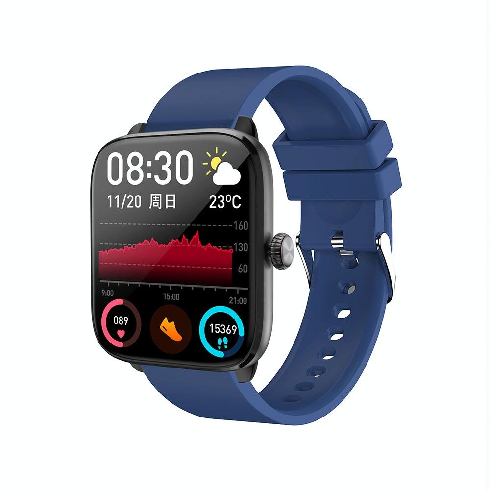 1.96 Inch Ip67 Waterproof Silicone Band Smart Watch Supports Dual-Mode Bluetooth Call / Heart Rate Monitoring - Black