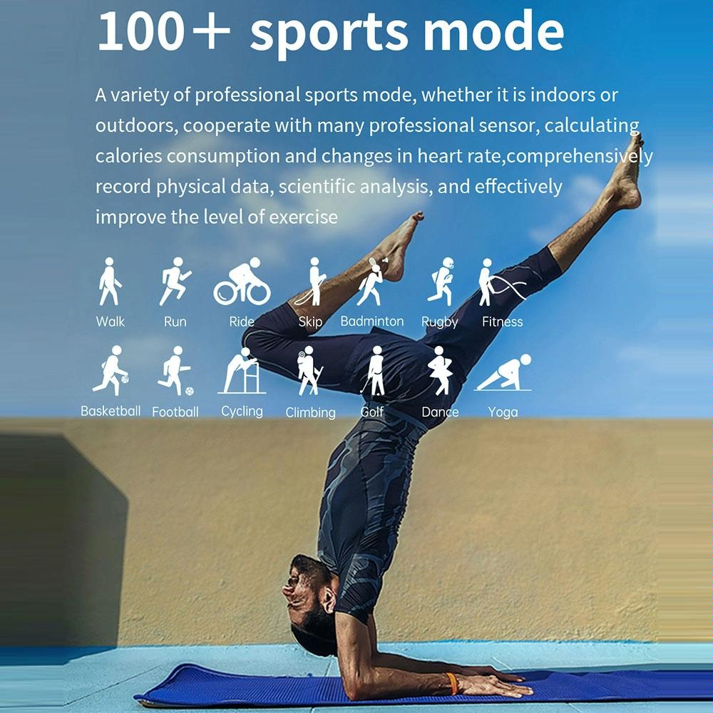 1.96 Inch Ip67 Waterproof Silicone Band Smart Watch Supports Dual-Mode Bluetooth Call / Heart Rate Monitoring - Black