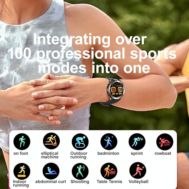 Waterproof Smart Watch With Flashlight Banknote Detector And Compass - Steel Band