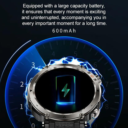 Waterproof Smart Watch With Flashlight Banknote Detector And Compass - Steel Band