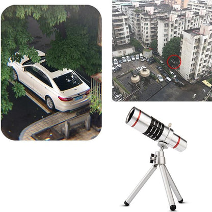 Universal Mobile Phone Telescope Lens with Clip - Ideal for Outdoor Shooting - 12X