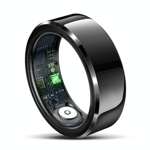 Smart Ring With Heart Rate Blood Oxygen And Sleep Monitoring - Size 10 - Black