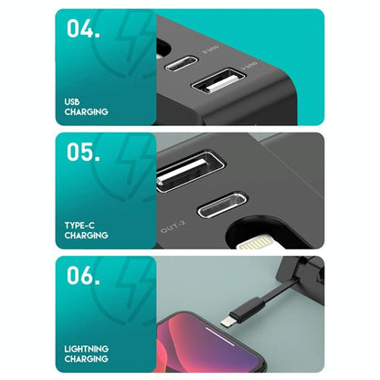 6 In 1 Fast Wireless Charger Stand Black