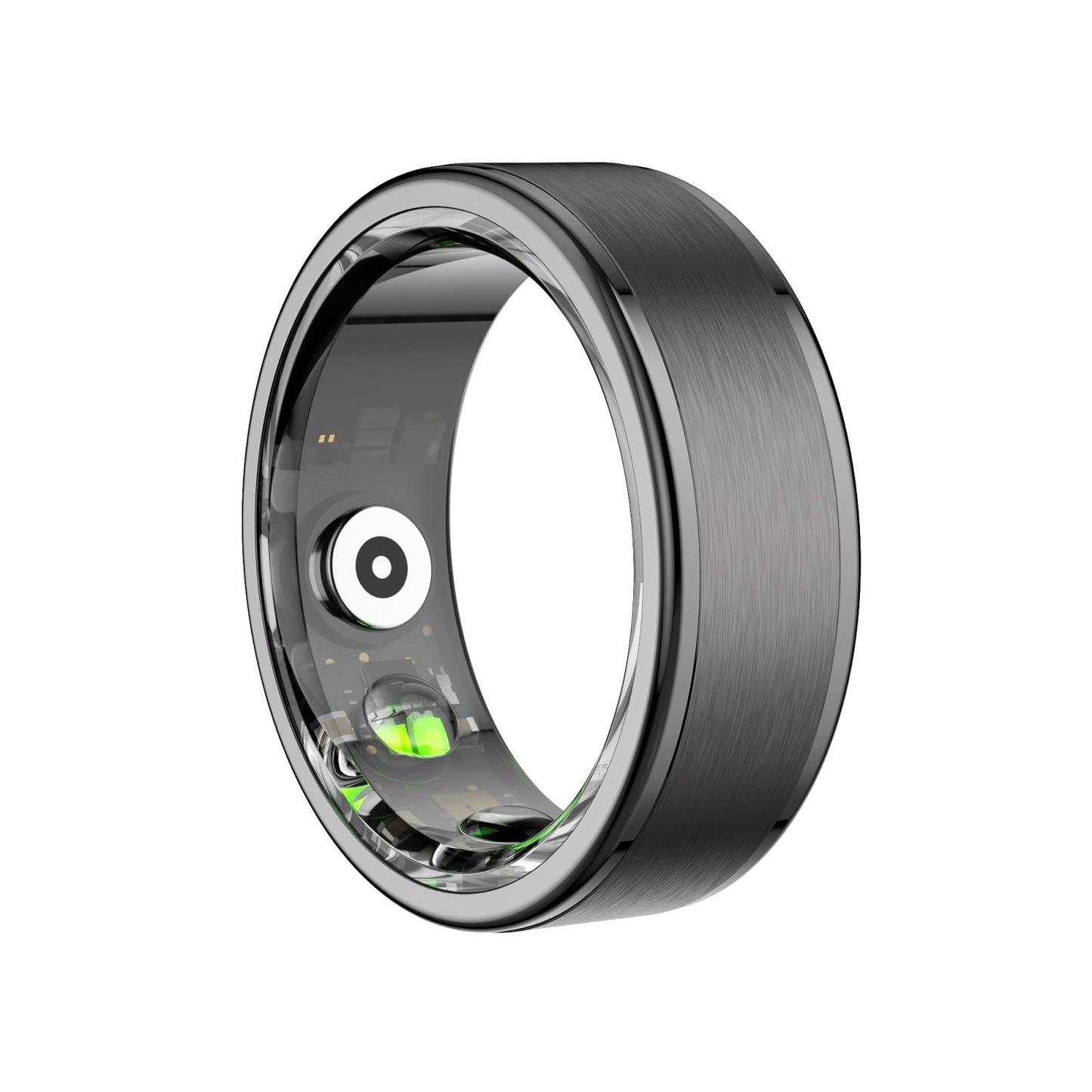 Smart Ring With Heart Rate Blood Oxygen Sleep & Sports Modes - Size 7 - Black