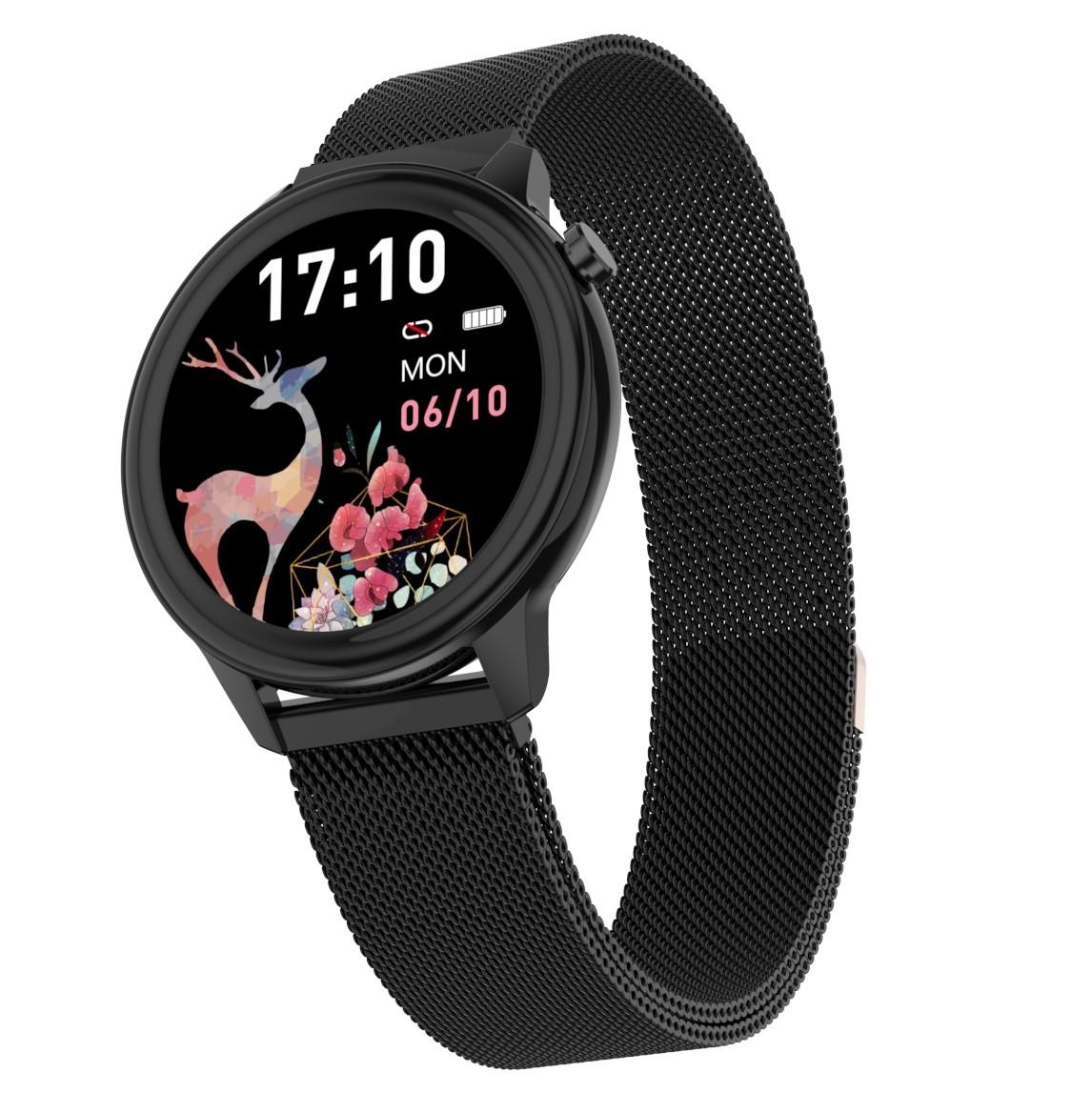 1.3 Inch Tft Colour Screen Ip68 Waterproof Women Smart Watch Support Body Temperature Monitor / Blood Pressure Monitor / Menstrual Cycle Reminder Black