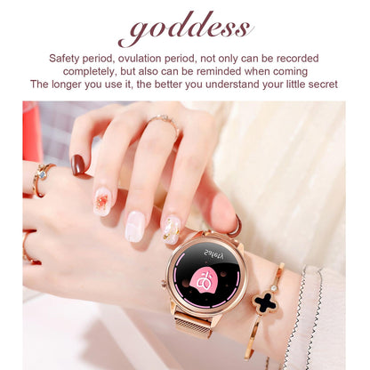 1.3 Inch Tft Colour Screen Ip68 Waterproof Women Smart Watch Support Body Temperature Monitor / Blood Pressure Monitor / Menstrual Cycle Reminder Black