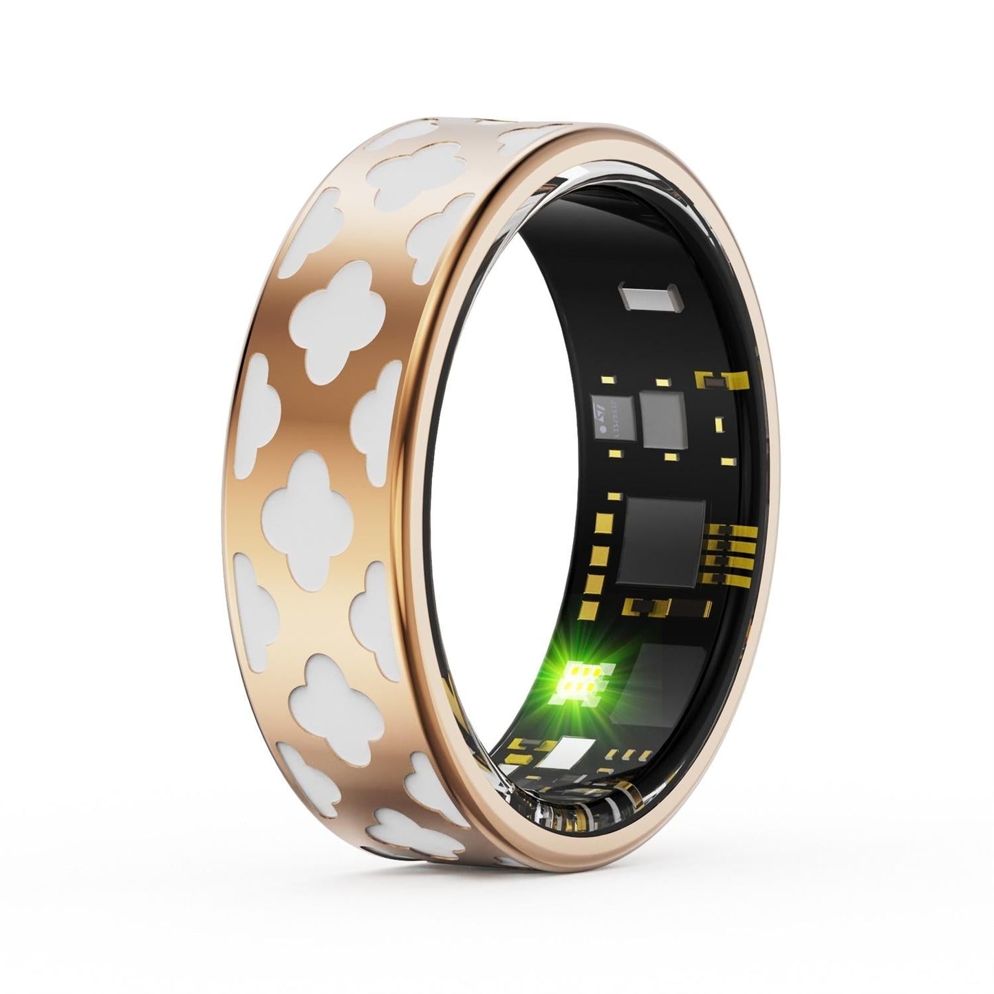 Smart Ring With Heart Rate Blood Oxygen Sleep Monitoring - Multiple Sports Modes - Rose Gold Size 11