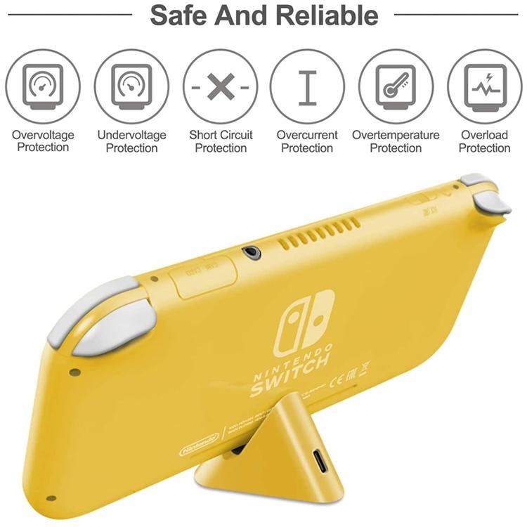 2-pack Portable Triangle Charger for Nintendo Switch / Lite - Yellow