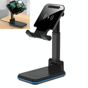 Portable 2 In 1 Wireless Charging Stand Single Charge - Black