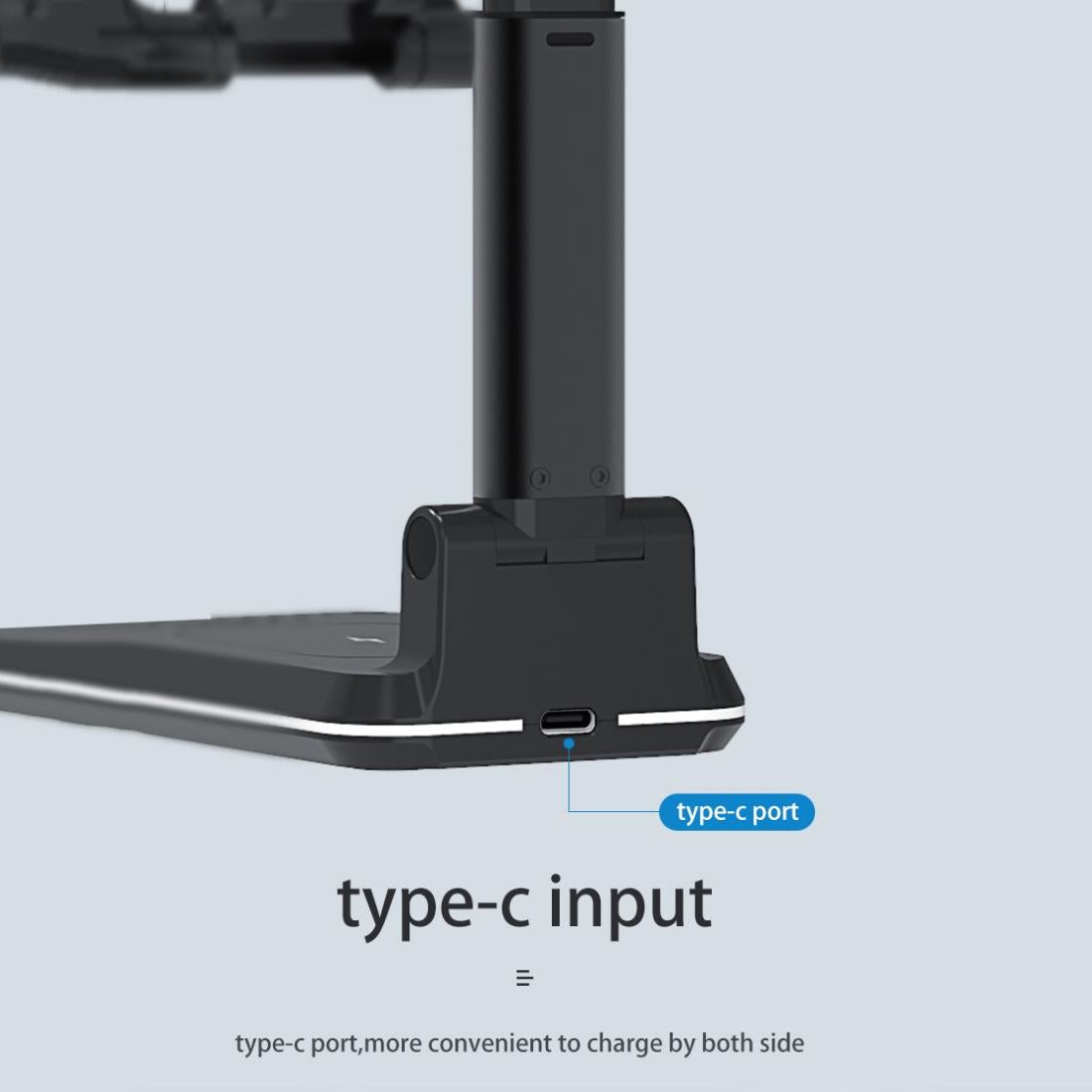 Portable 2 In 1 Wireless Charging Stand Single Charge - Black