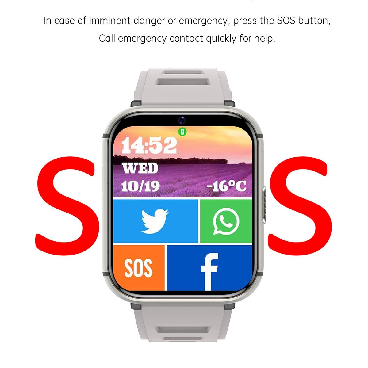 4G SmartWatch With 1.99 Inch Screen Android 9.0 4Gb+64Gb - Black