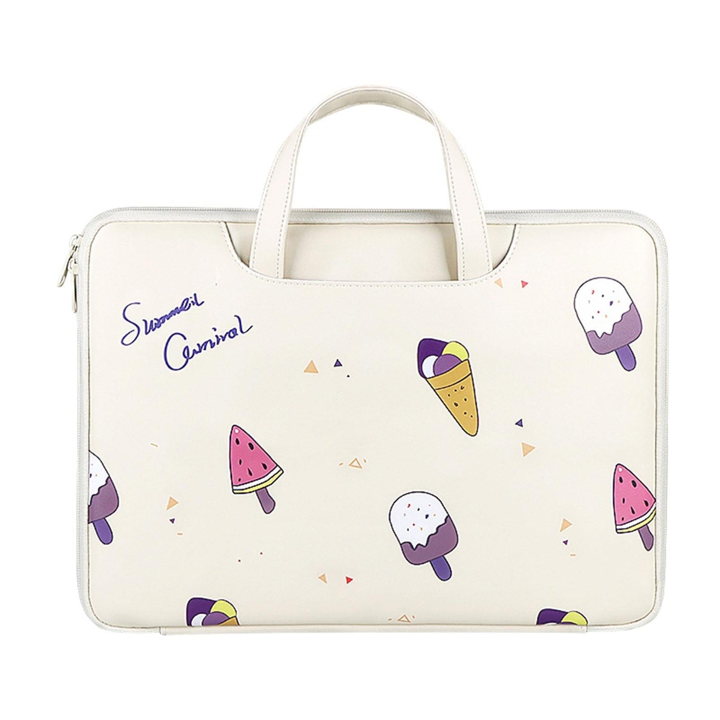 14.1-15.4 Inch Lightweight Printed Laptop Bag in Pu Material - Ice Cream