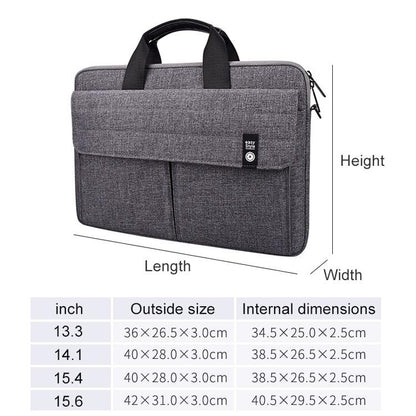 14.1 Inch Laptop Handheld Briefcase Storage Bag - no Shoulder Strap - Black