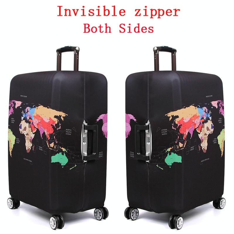 Protective Elastic Suitcase Cover - Fits 22-24 Inch Luggage - Dustproof & Scratch-proof - World Map