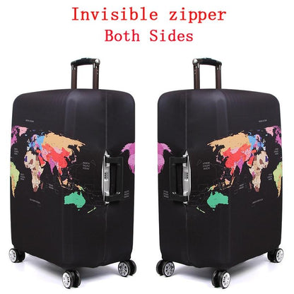 Protective Elastic Suitcase Cover - Fits 22-24 Inch Luggage - Dustproof & Scratch-proof - World Map