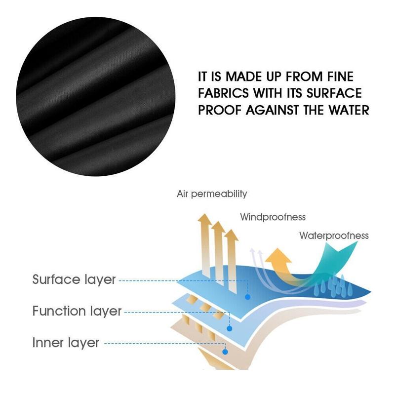 Waterproof & Dustproof Protection Cover for Bathtub Pool Table & Chair - 220x220x85cm - Black