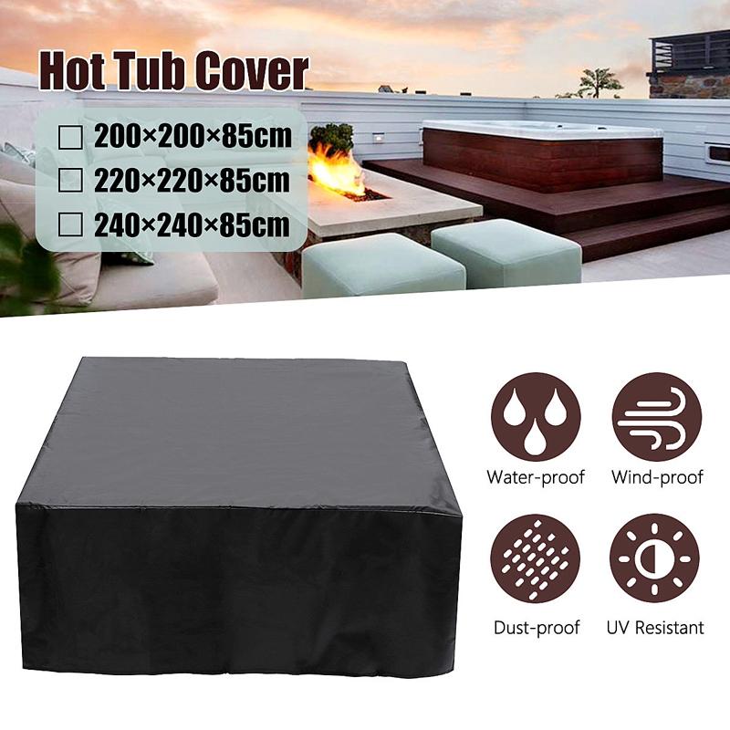Waterproof & Dustproof Protection Cover for Bathtub Pool Table & Chair - 220x220x85cm - Black