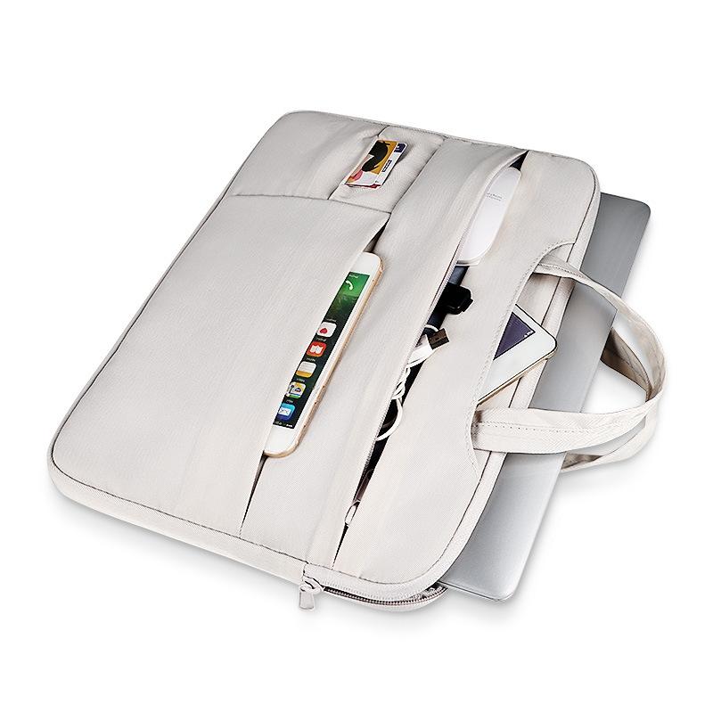 15.6 Inch Waterproof Laptop Bag - Wearable - Creamy-White