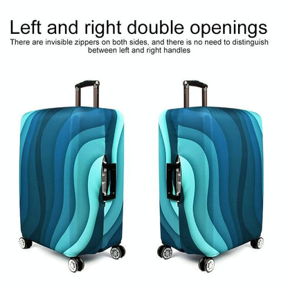 Protective Elastic Luggage Covers - 25-28 Inch - Resistant to Abrasion and Dust - Green Ripple