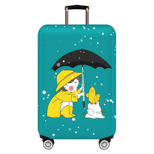 Large Elastic Dustproof Luggage Cover - Durable and Protective - Love Girl