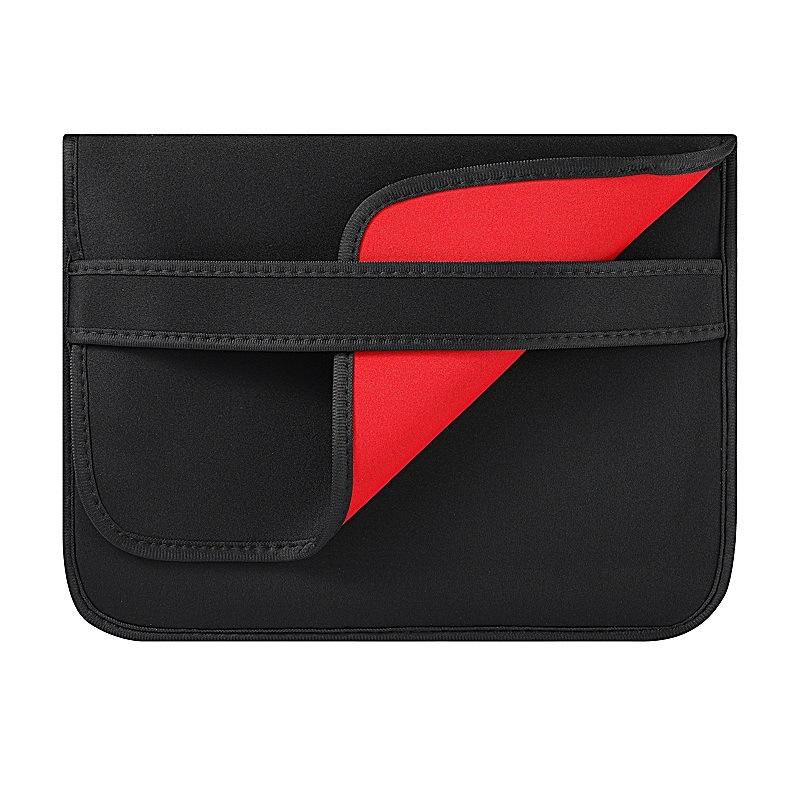 Horizontal Flap Clutch Bag with Neoprene Laptop Lining - Black - 14 Inch