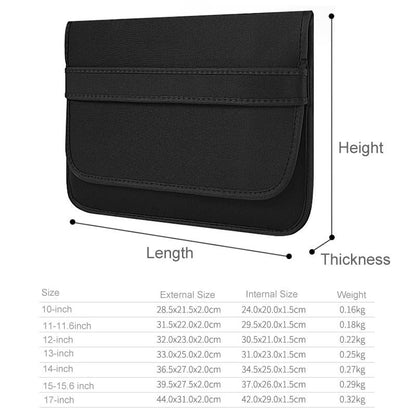 Horizontal Flap Clutch Bag with Neoprene Laptop Lining - Black - 14 Inch