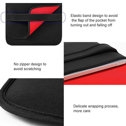 Horizontal Flap Clutch Bag with Neoprene Laptop Lining - Black - 14 Inch